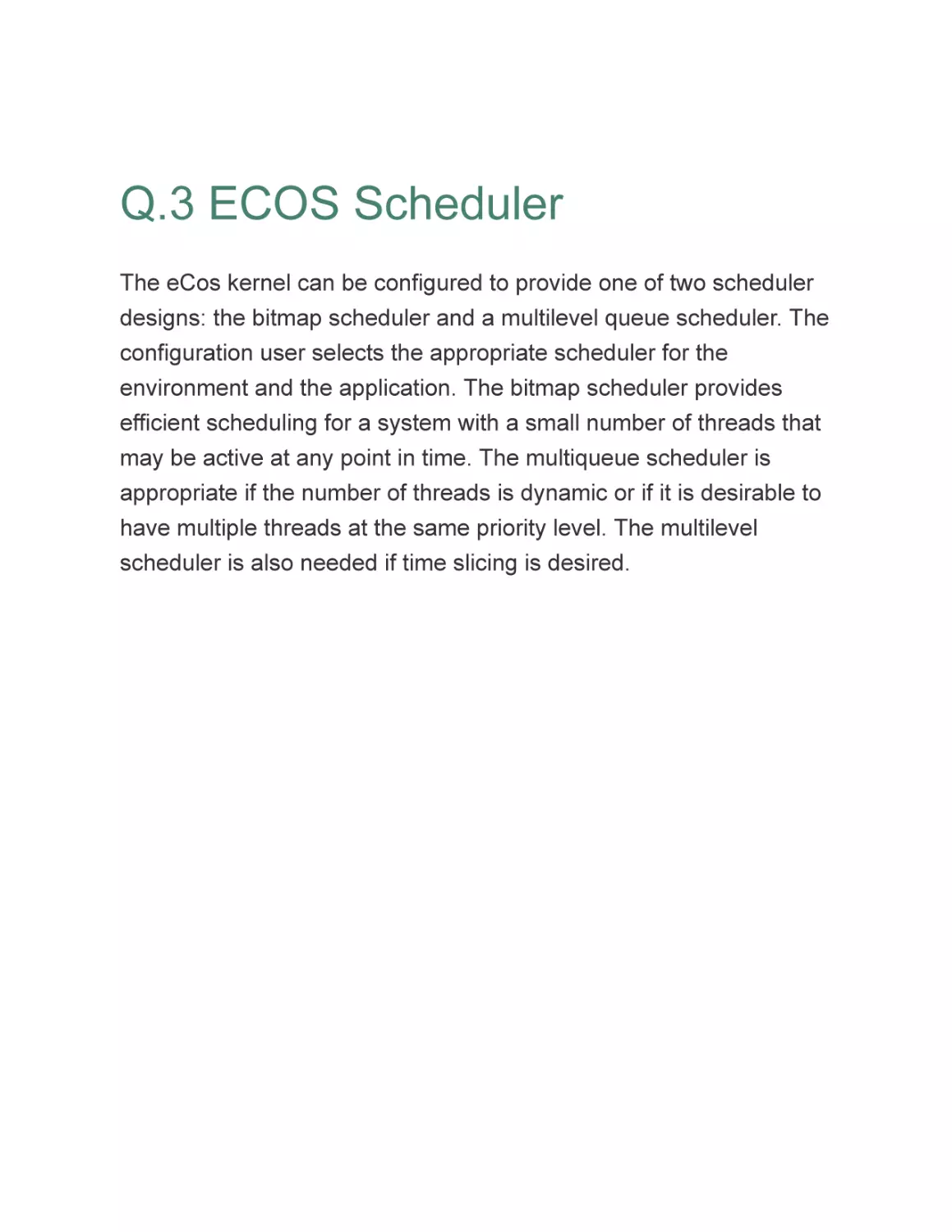Q.3 ECOS Scheduler