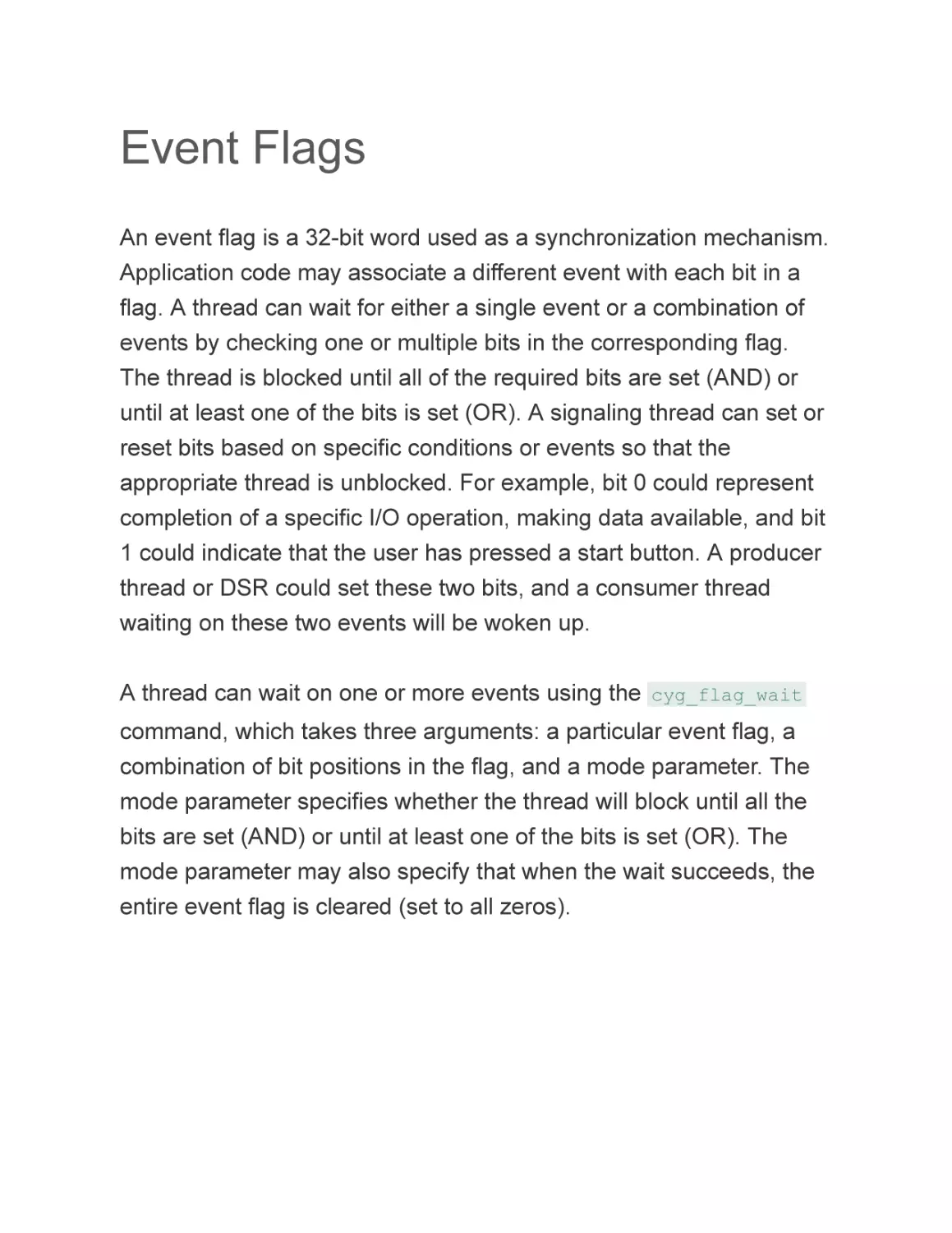 Event Flags