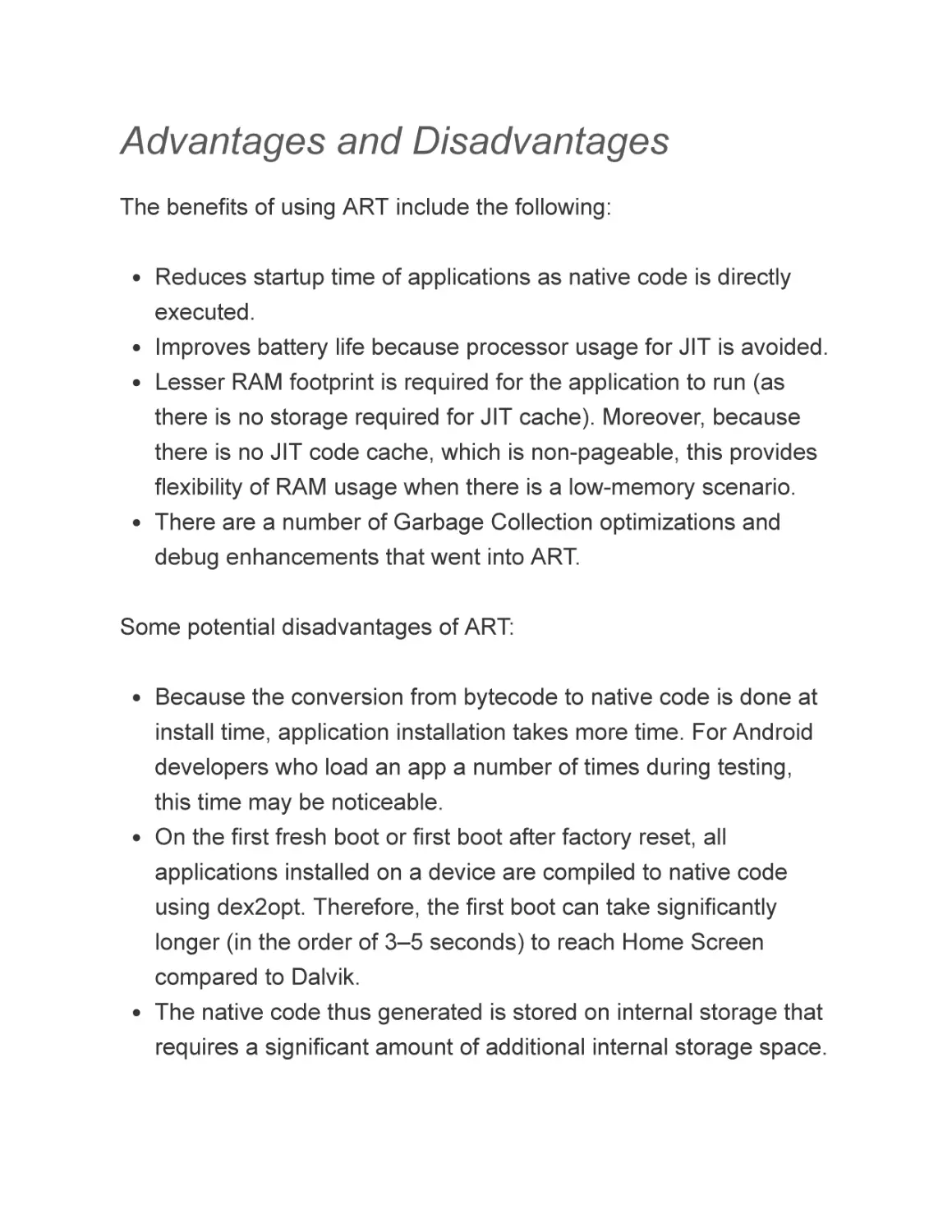 Advantages and Disadvantages