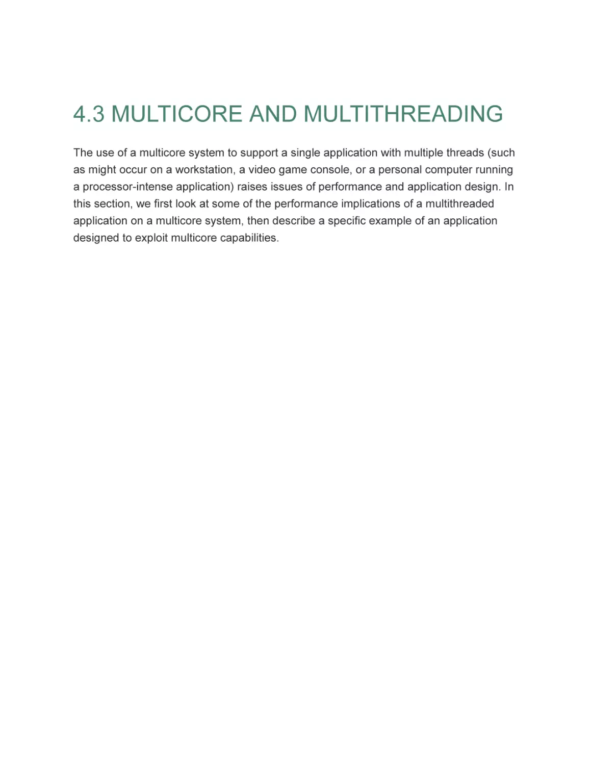 4.3 MULTICORE AND MULTITHREADING