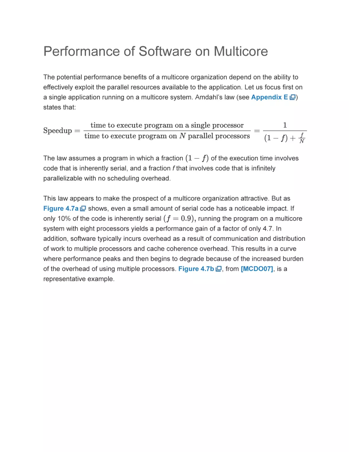 Performance of Software on Multicore