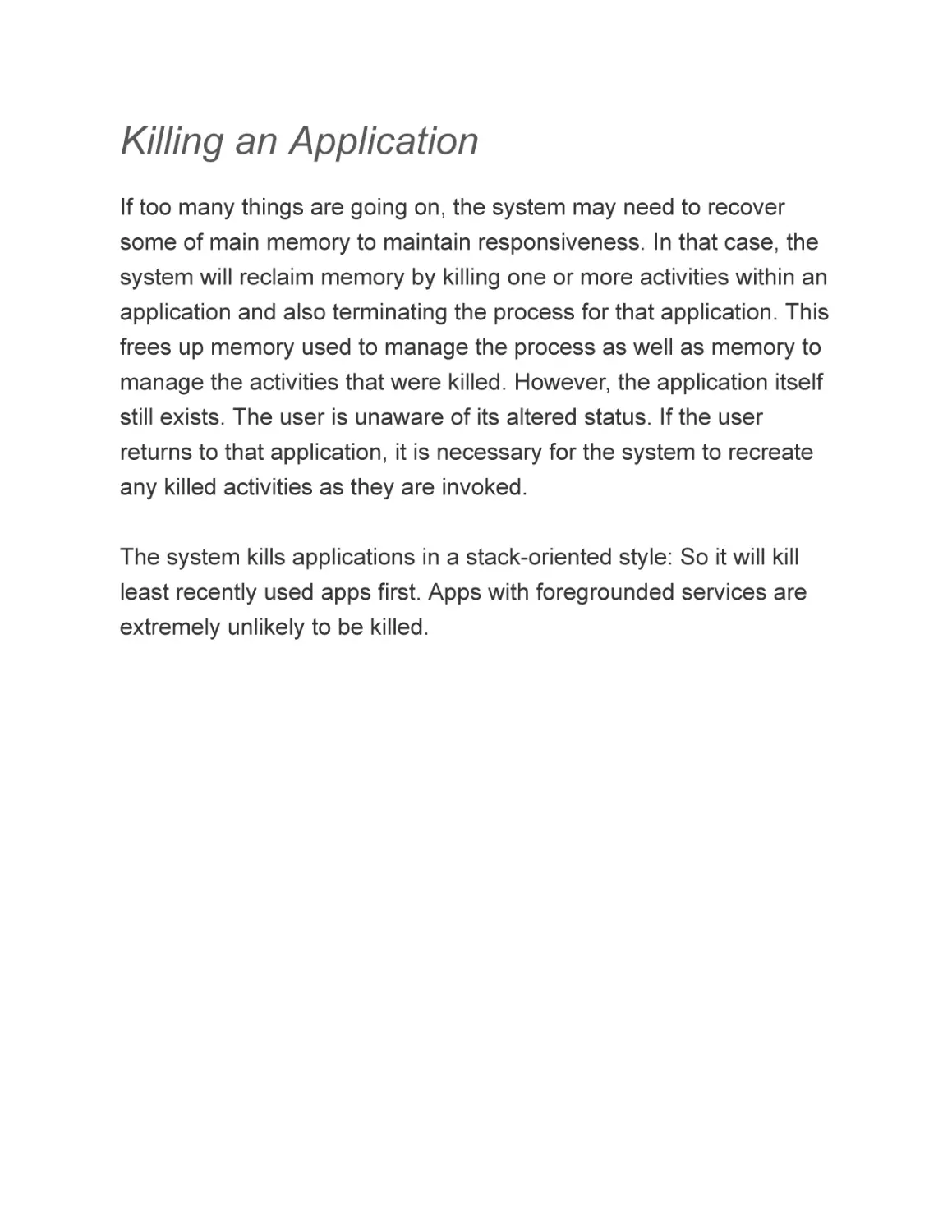 Killing an Application