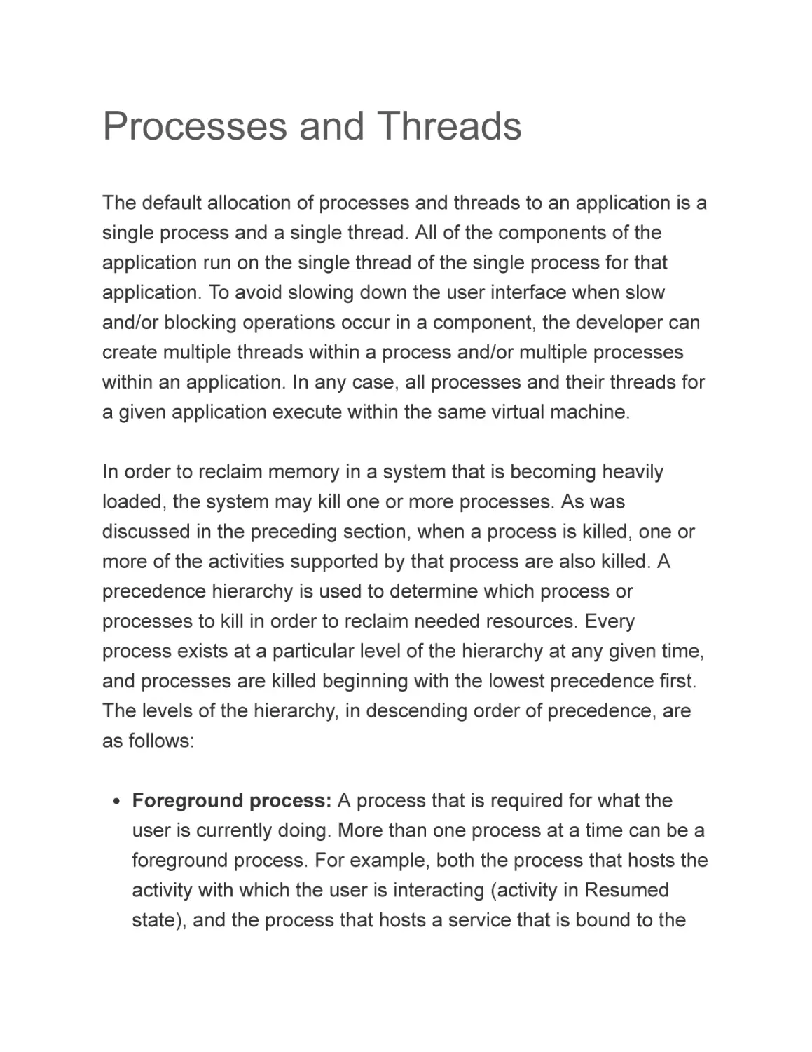 Processes and Threads