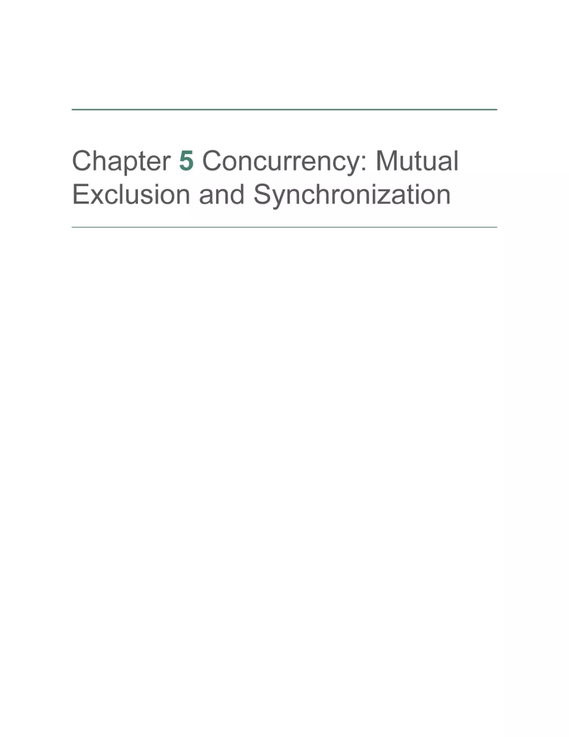 Chapter 5 Concurrency