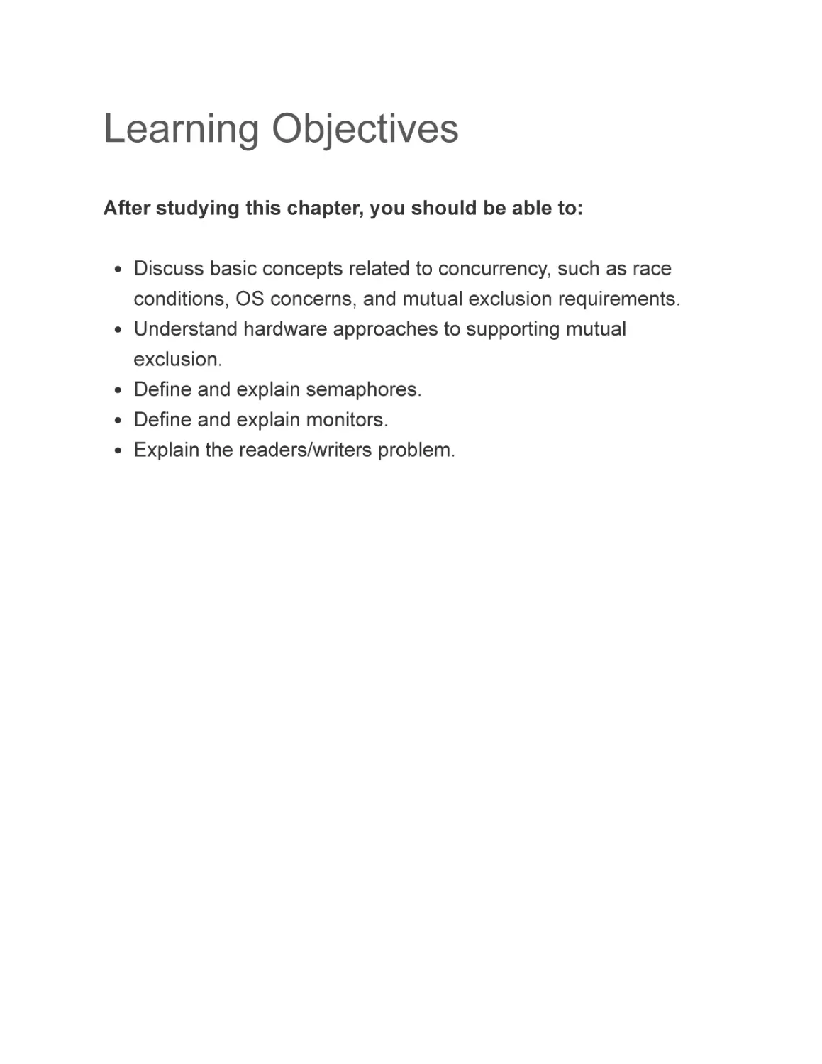 Learning Objectives