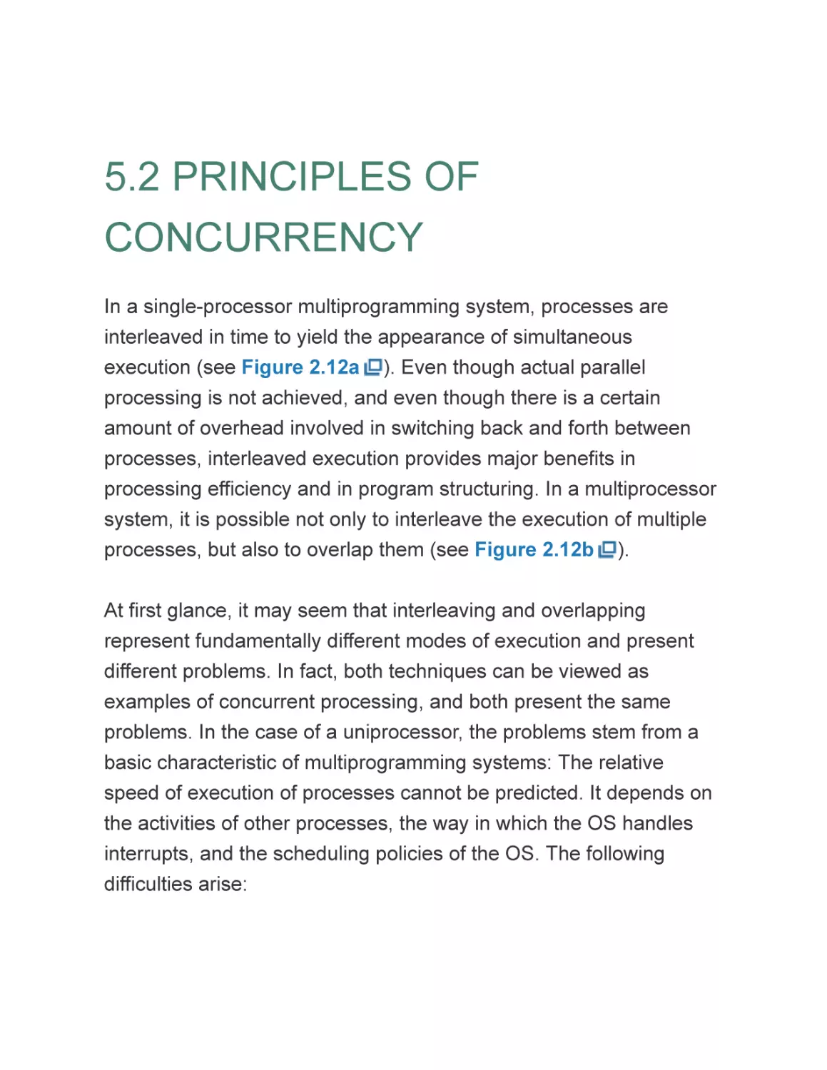 5.2 PRINCIPLES OF CONCURRENCY