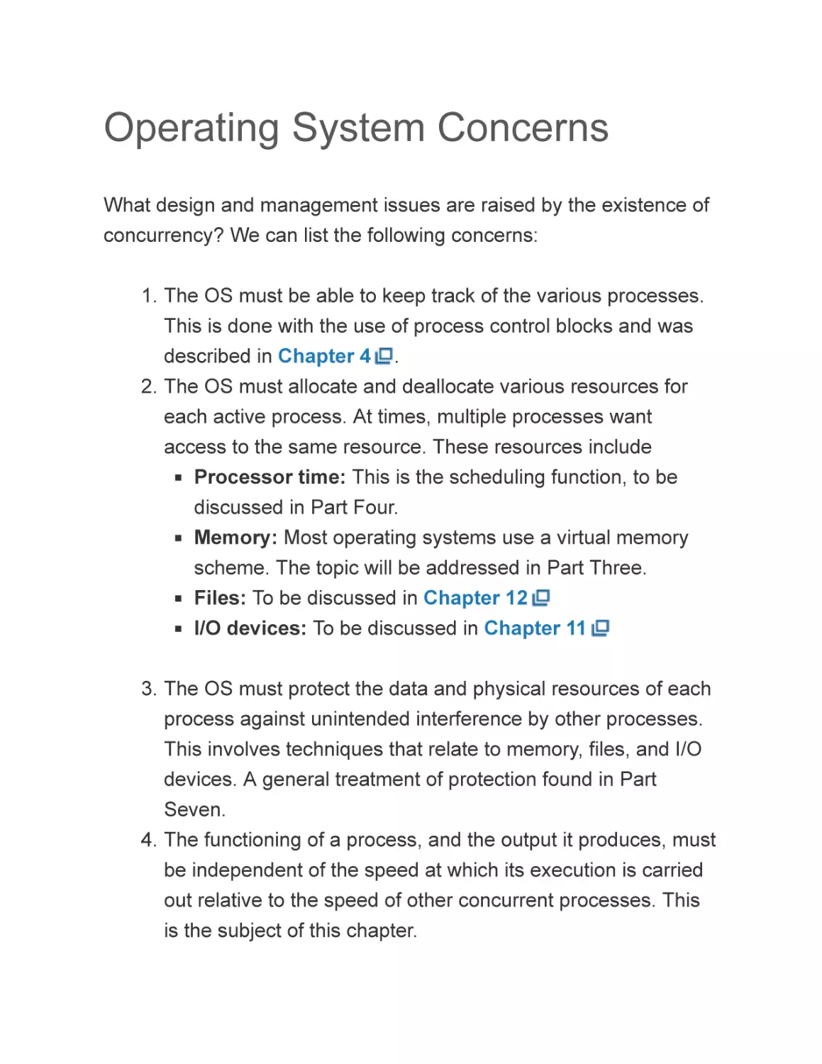 Operating System Concerns