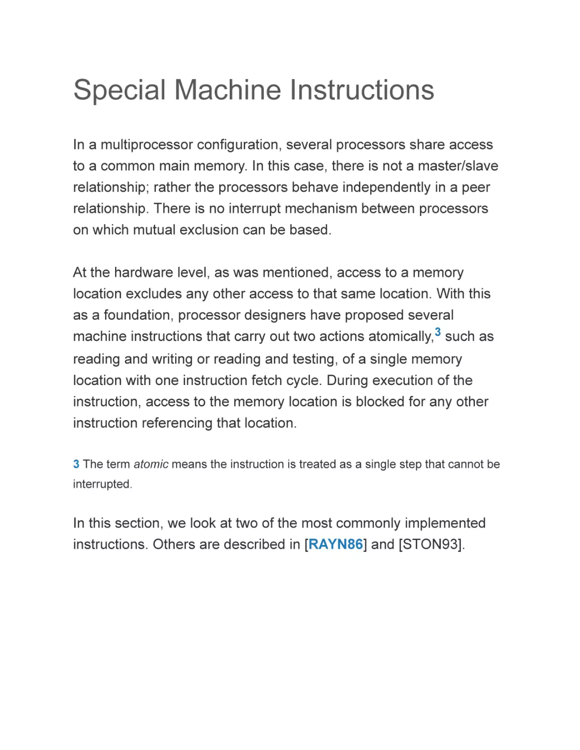 Special Machine Instructions