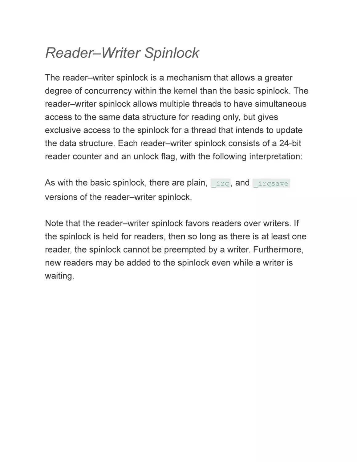 Reader–Writer Spinlock