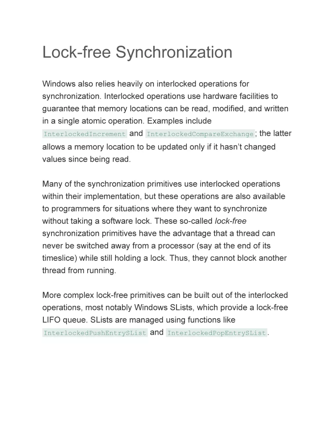 Lock-free Synchronization