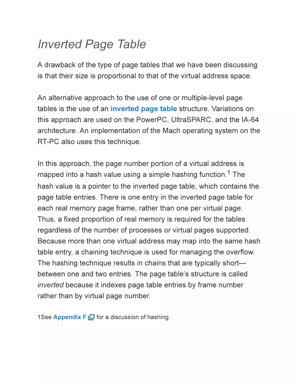 Inverted Page Table