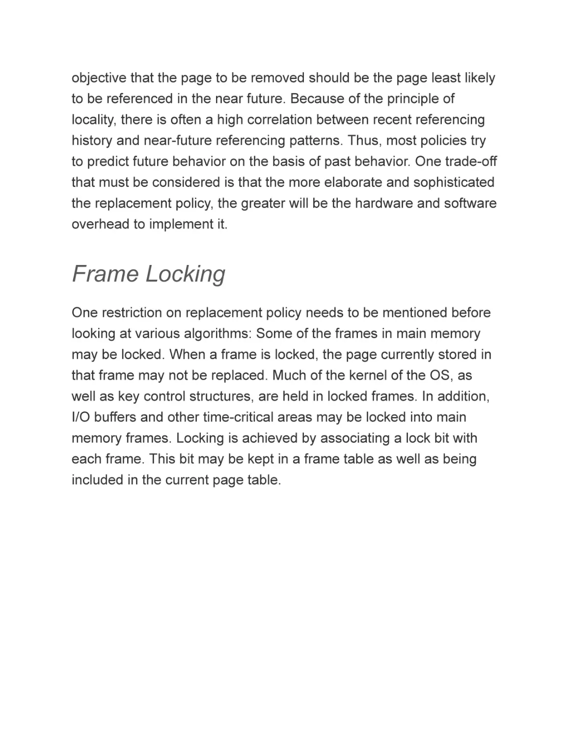 Frame Locking