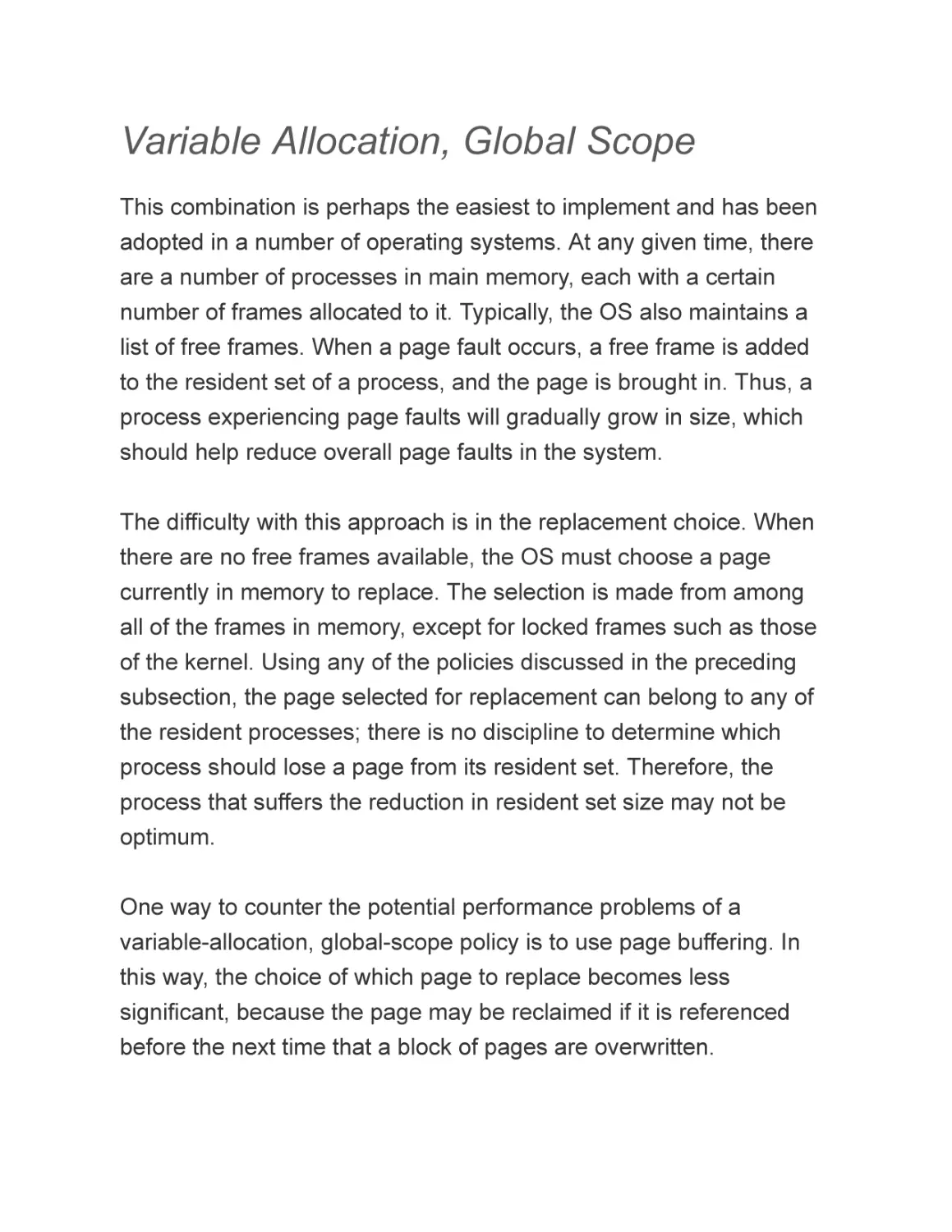 Variable Allocation, Global Scope