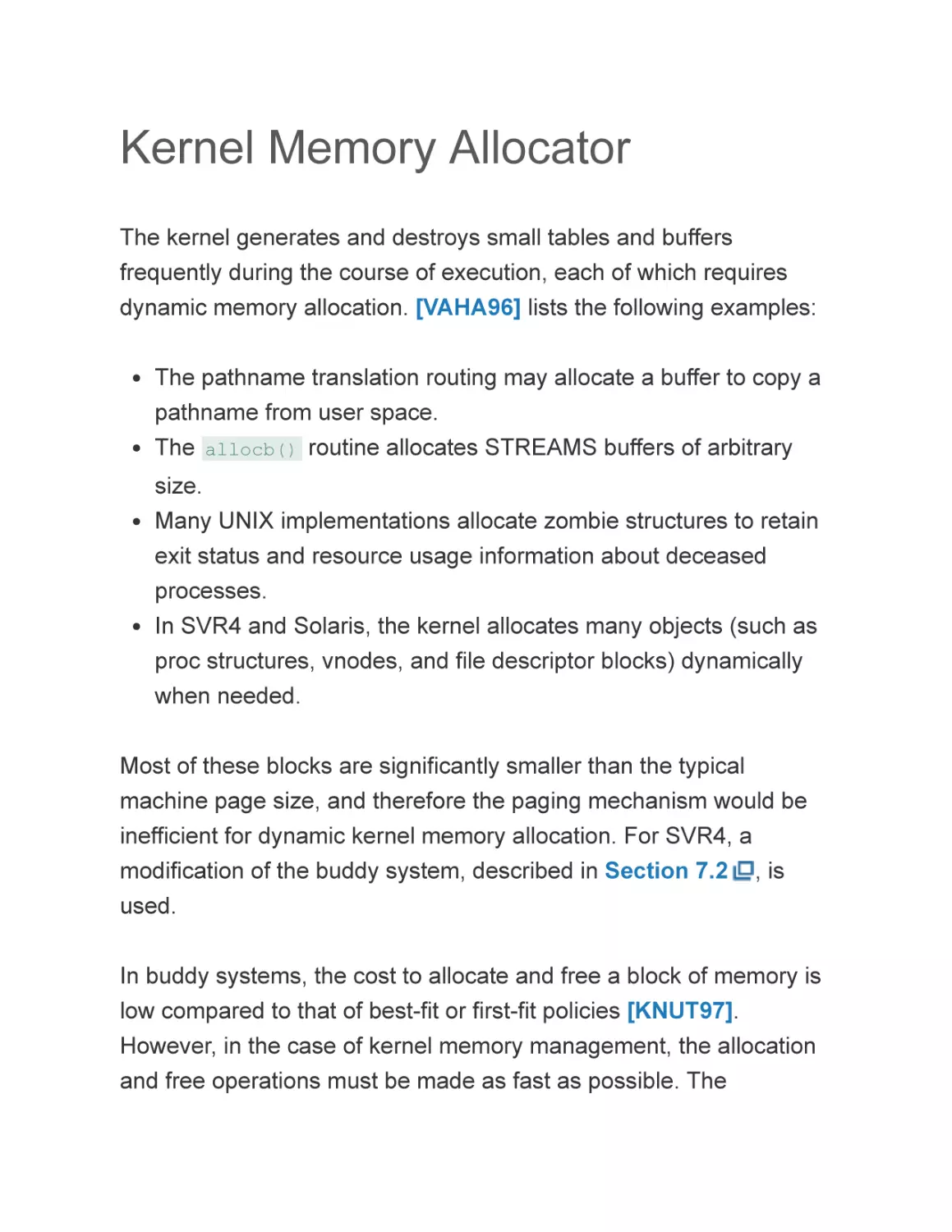 Kernel Memory Allocator