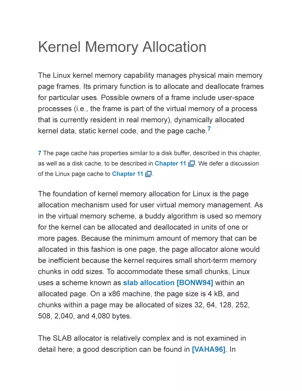 Kernel Memory Allocation