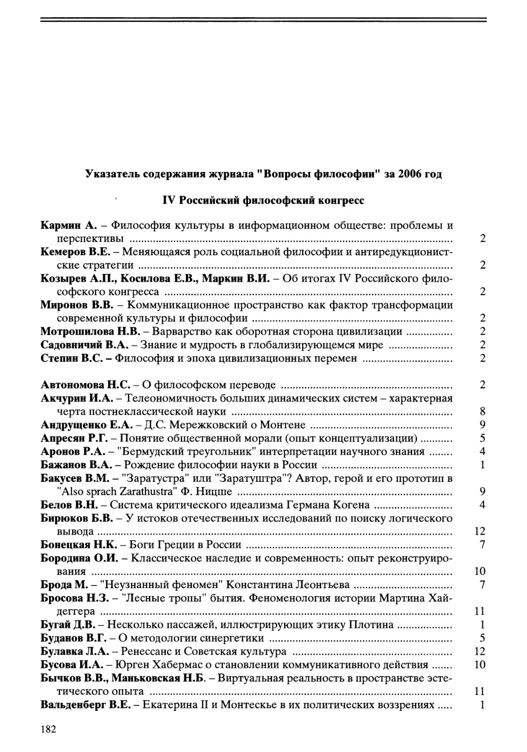 Указатель содержания журнала \