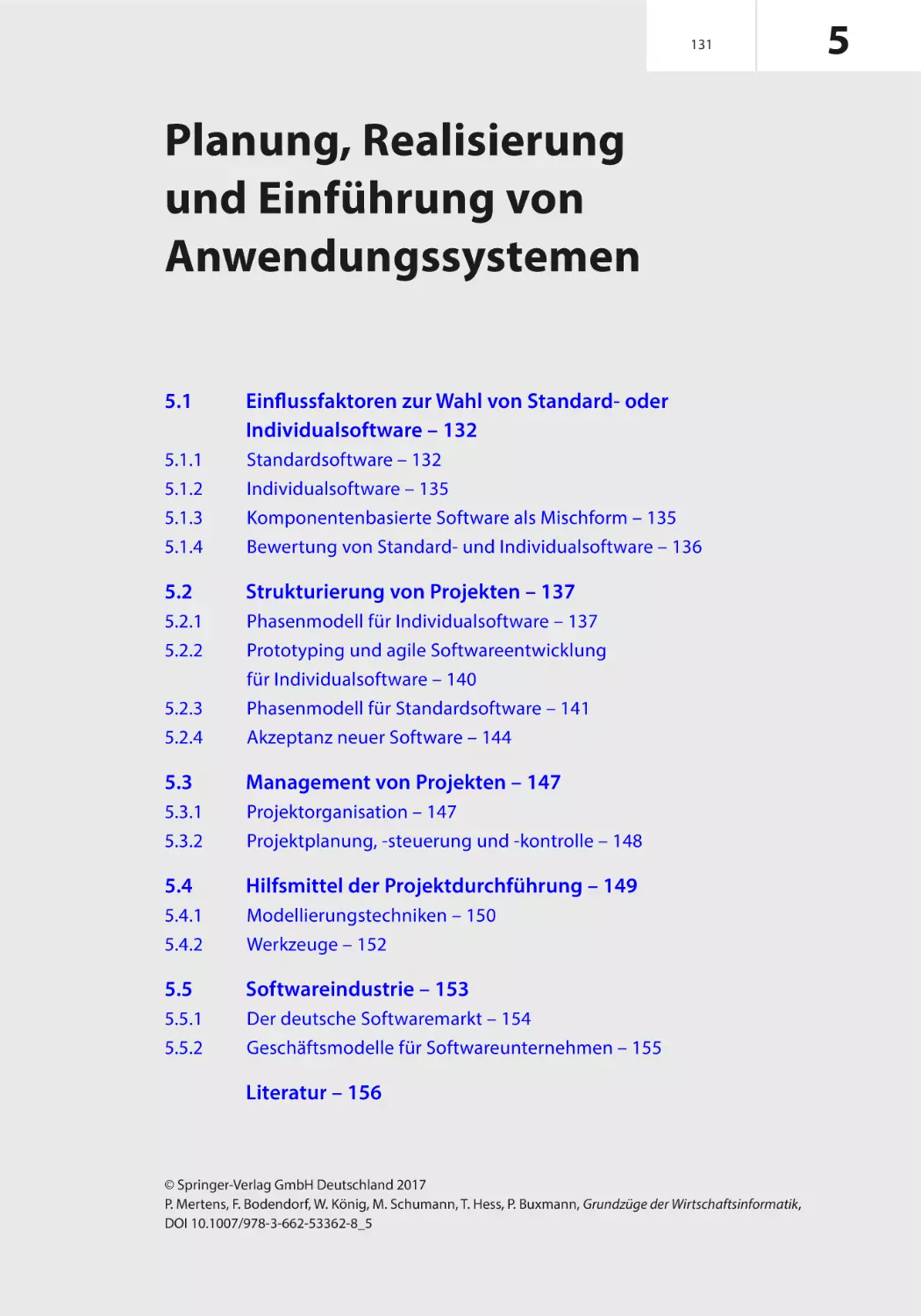 5 Planung, Realisierung und Einführung von Anwendungssystemen