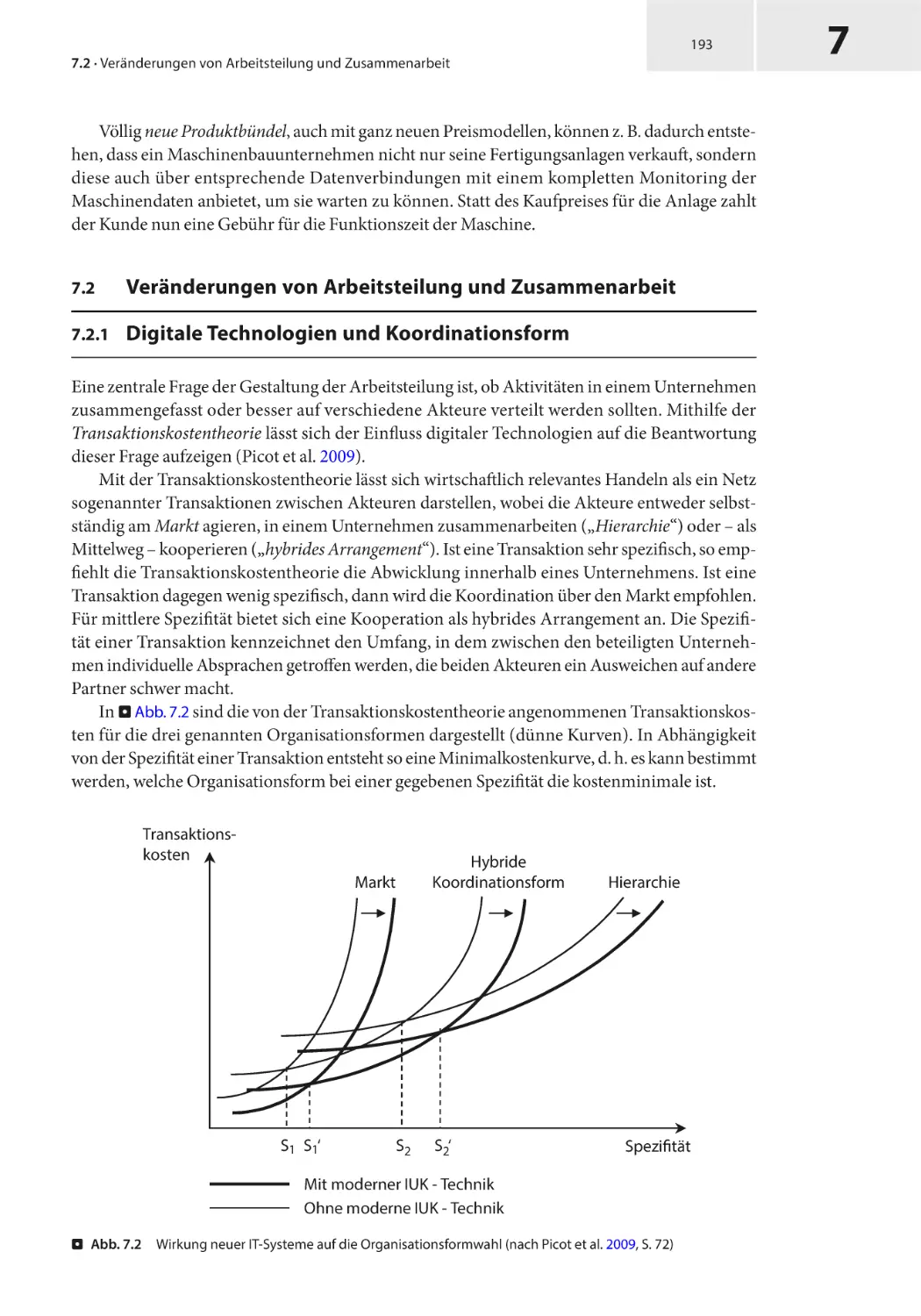 7.2 Veränderungen von Arbeitsteilung und Zusammenarbeit
7.2.1 Digitale Technologien und Koordinationsform