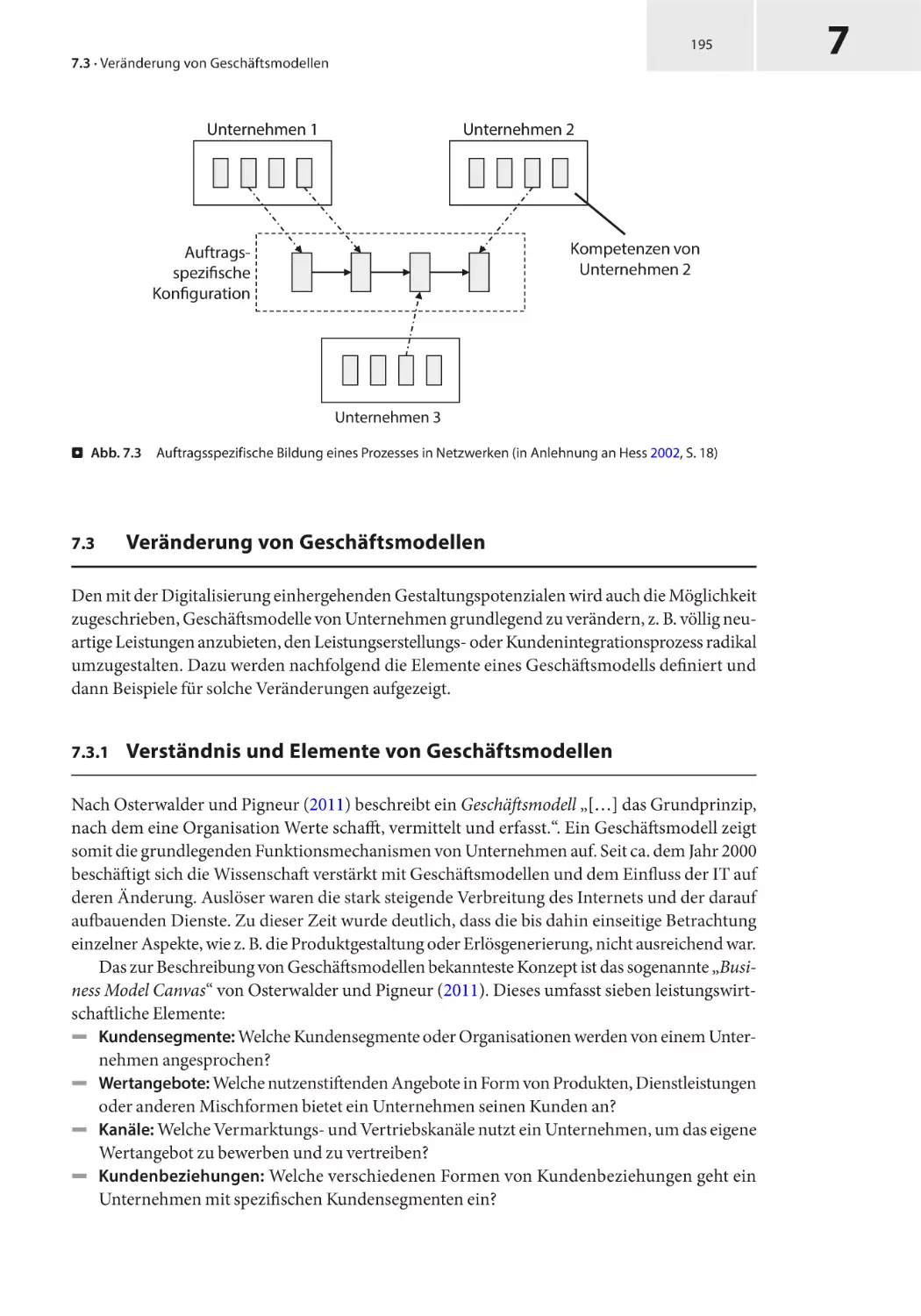 7.3 Veränderung von Geschäftsmodellen
7.3.1 Verständnis und Elemente von Geschäftsmodellen