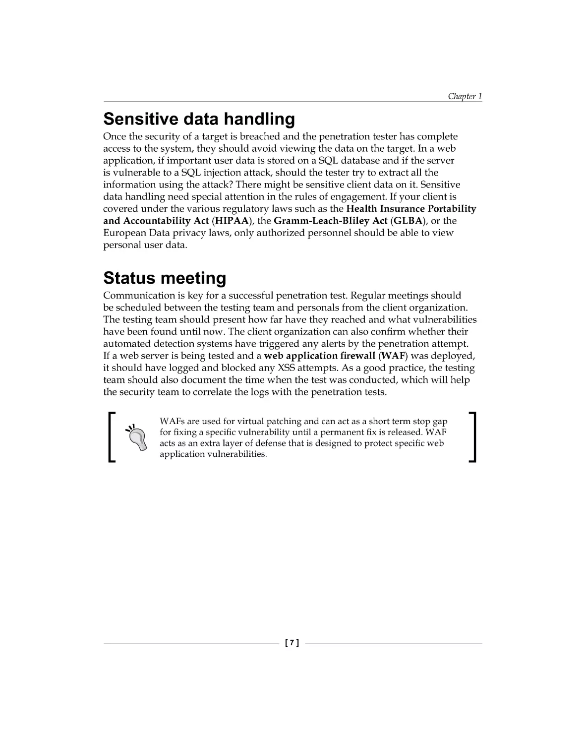 Sensitive data handling
Status meeting