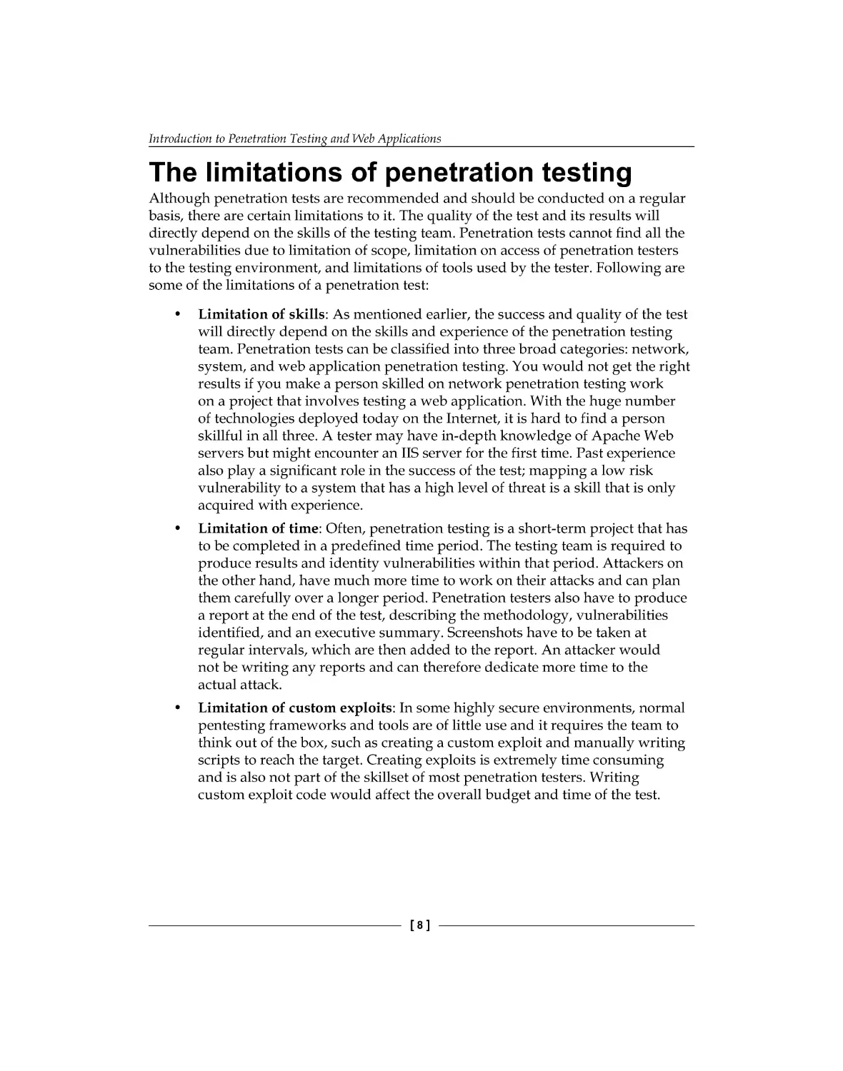 The limitations of penetration testing