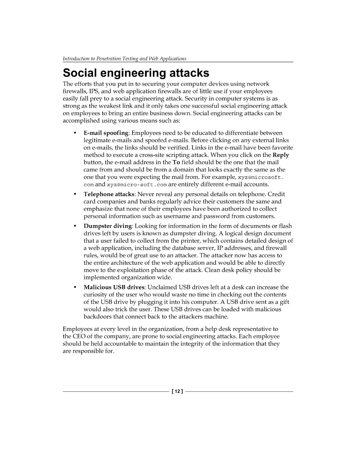 Social engineering attacks