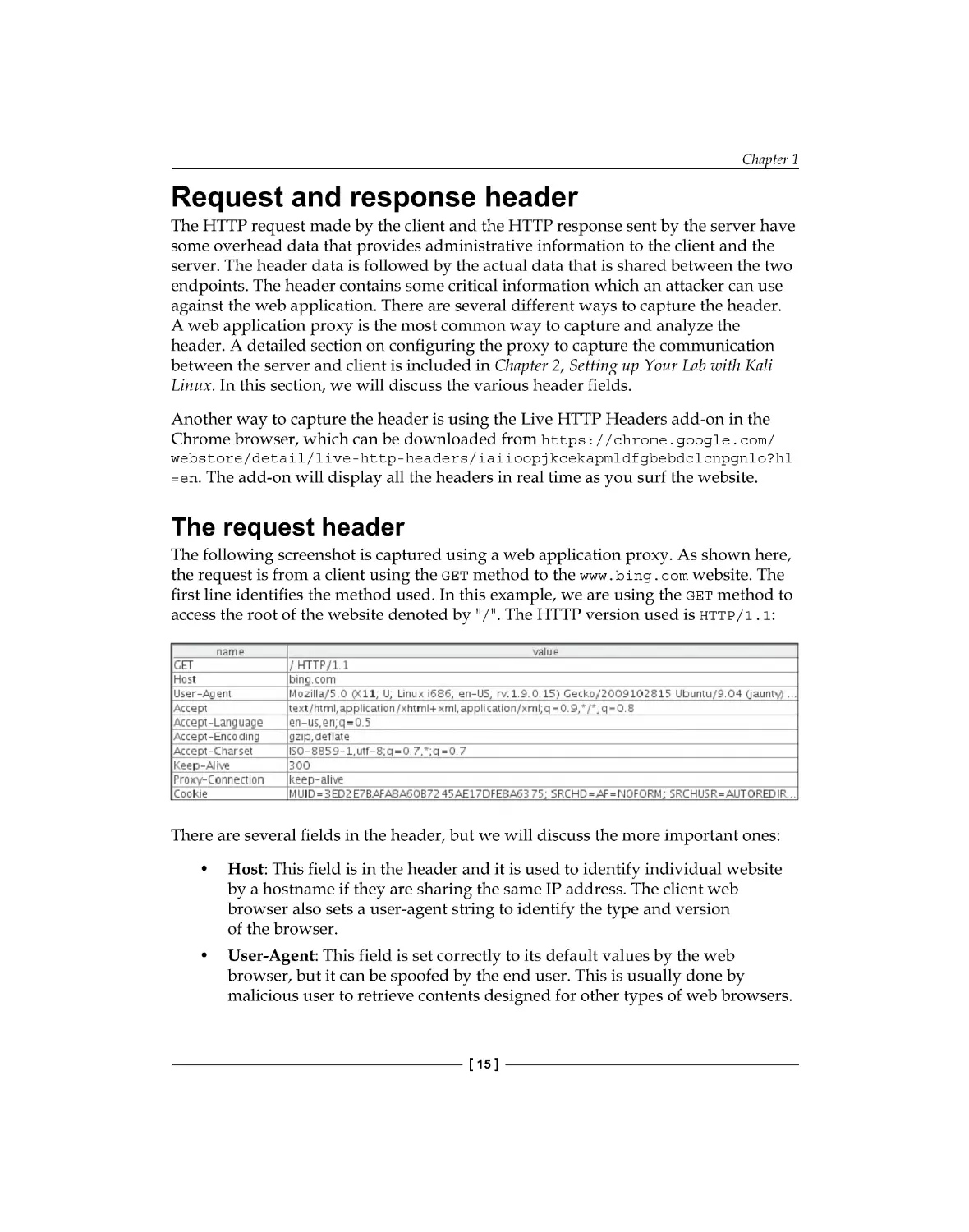 Request and response header