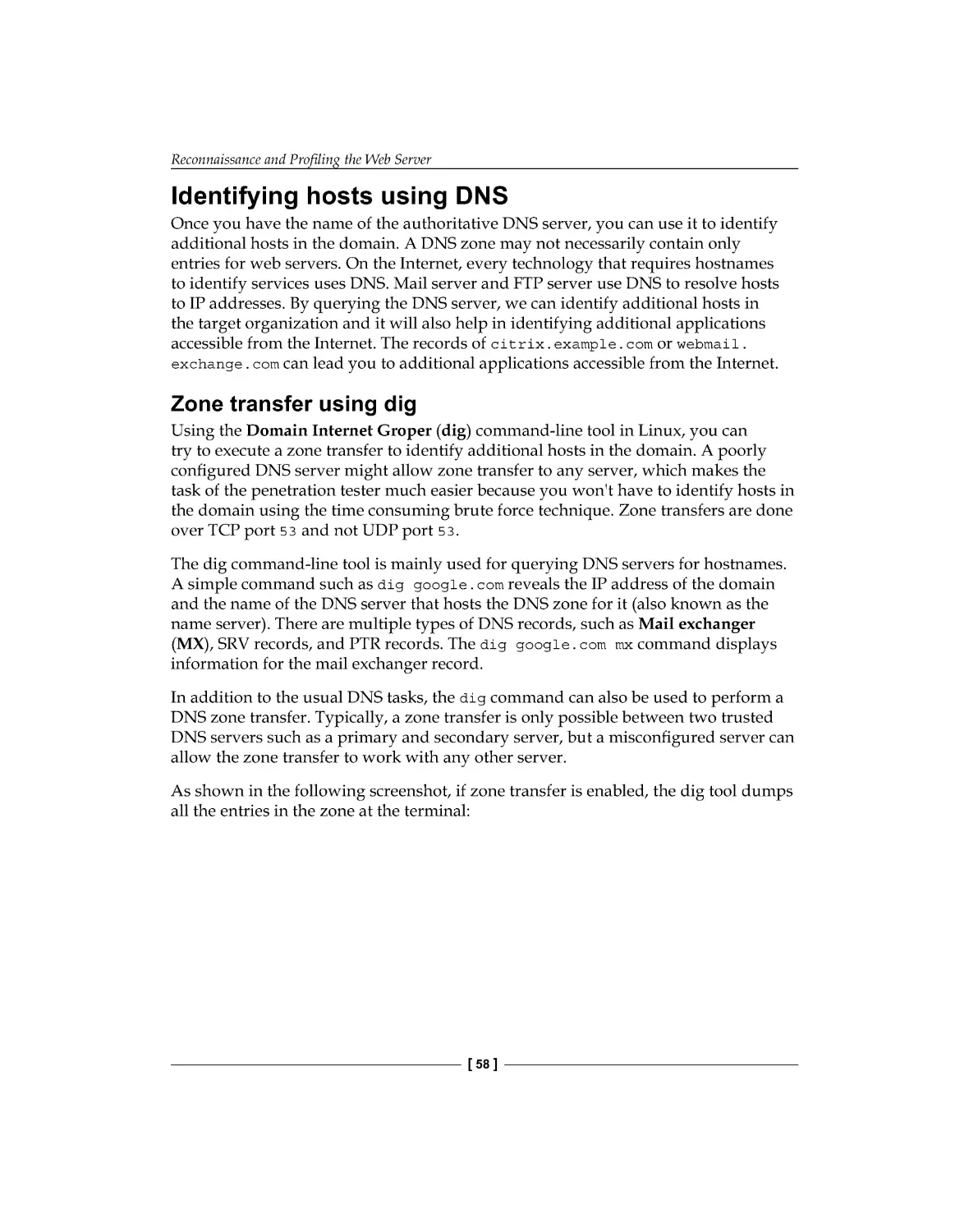 Identifying hosts using DNS