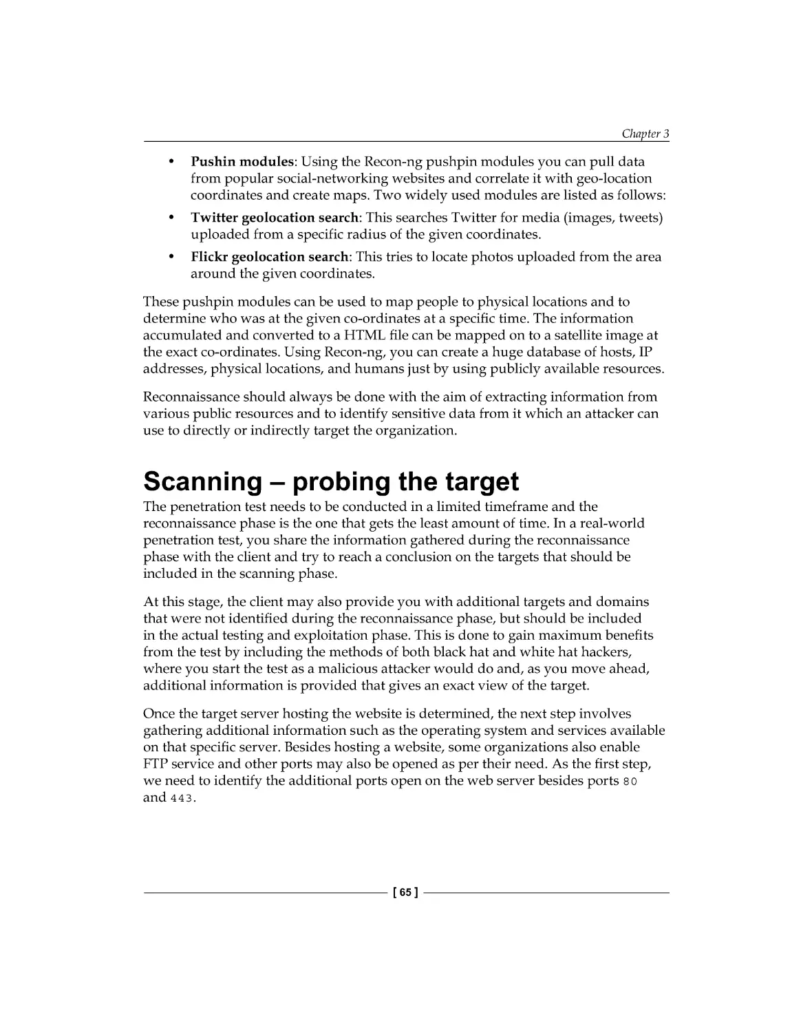 Scanning – probing the target