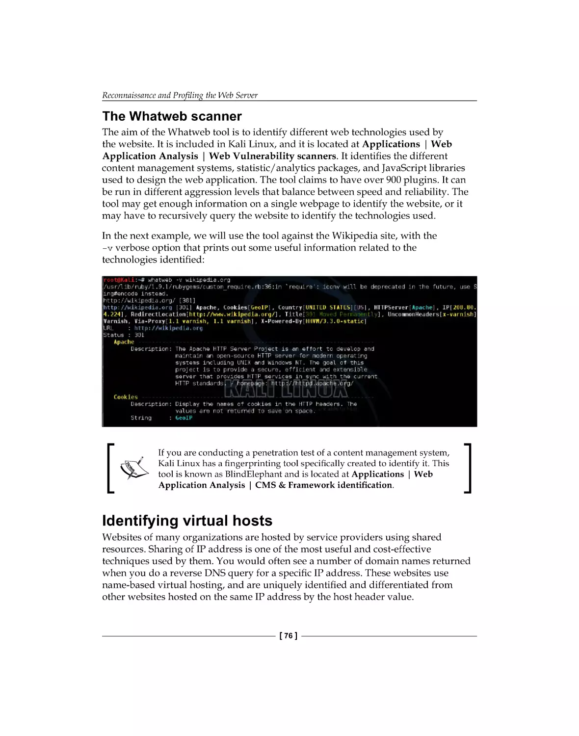 Identifying virtual hosts