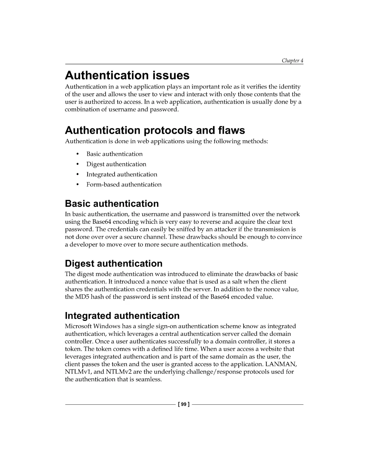 Authentication issues
Digest authentication
Integrated authentication