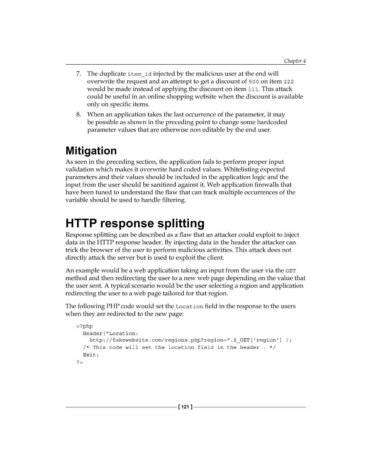 HTTP response splitting