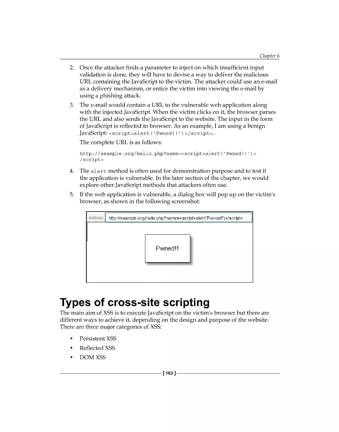 Types of cross-site scripting