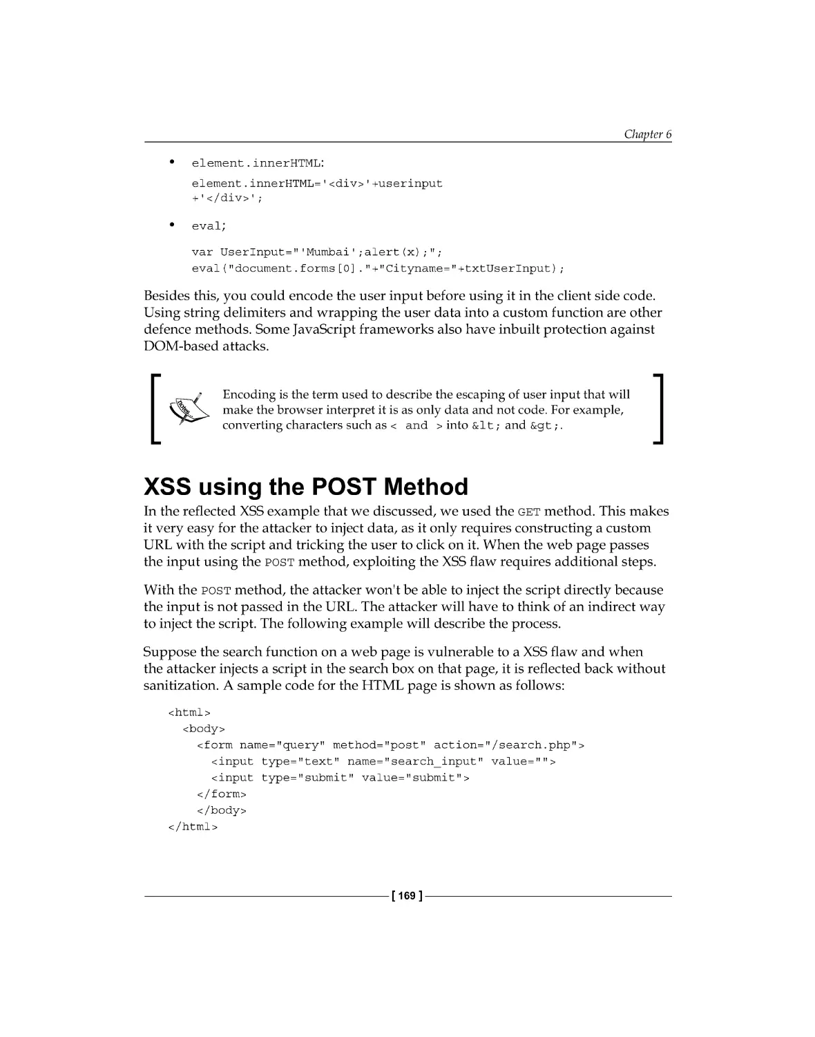 XSS using the POST Method