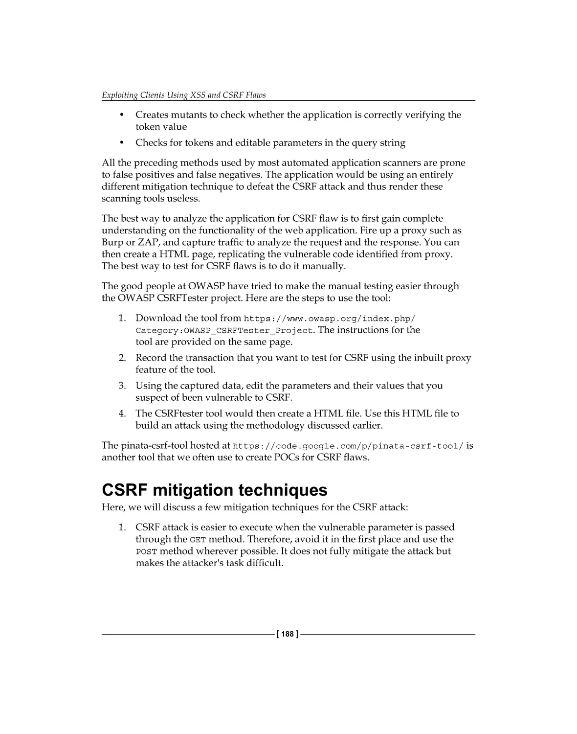 CSRF mitigation techniques