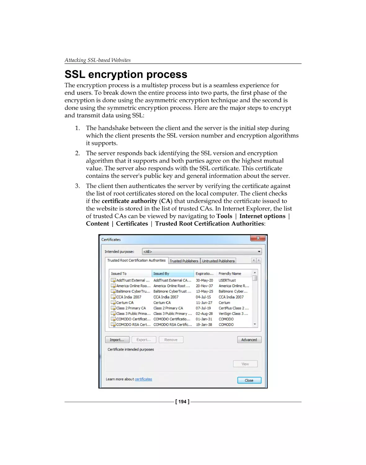 SSL encryption process