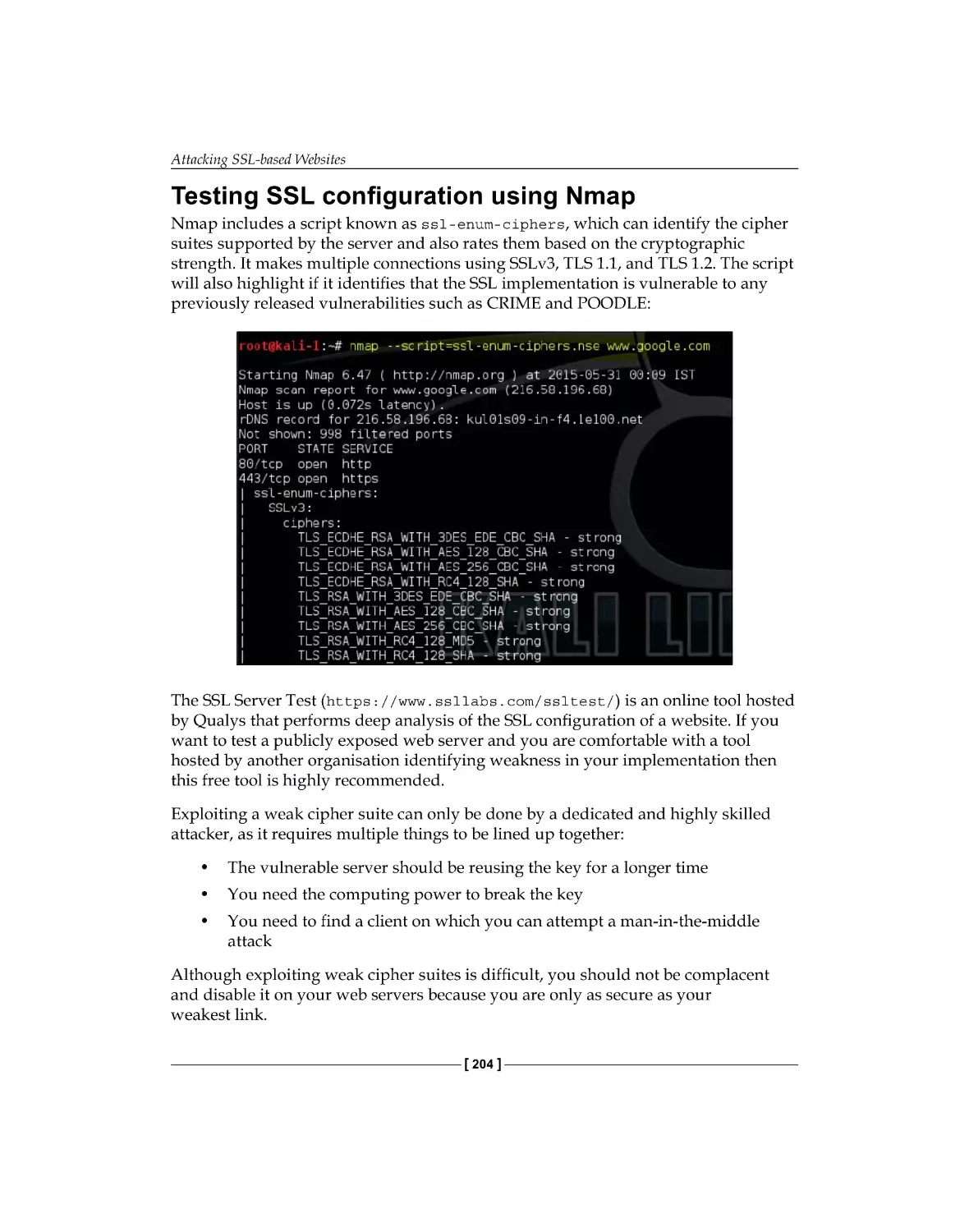 Testing SSL configuration using Nmap