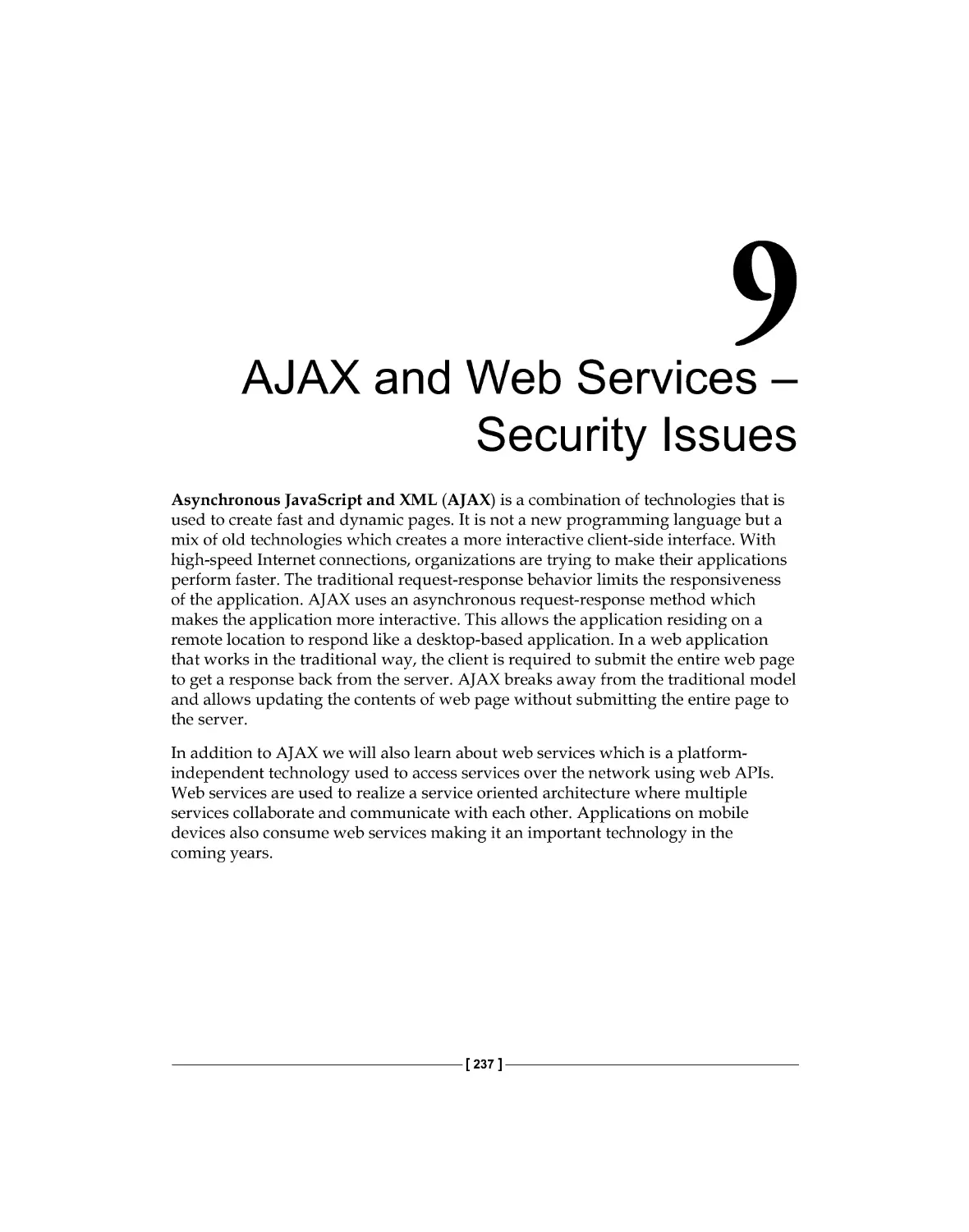 Chapter 9: AJAX and Web Services – Security Issues