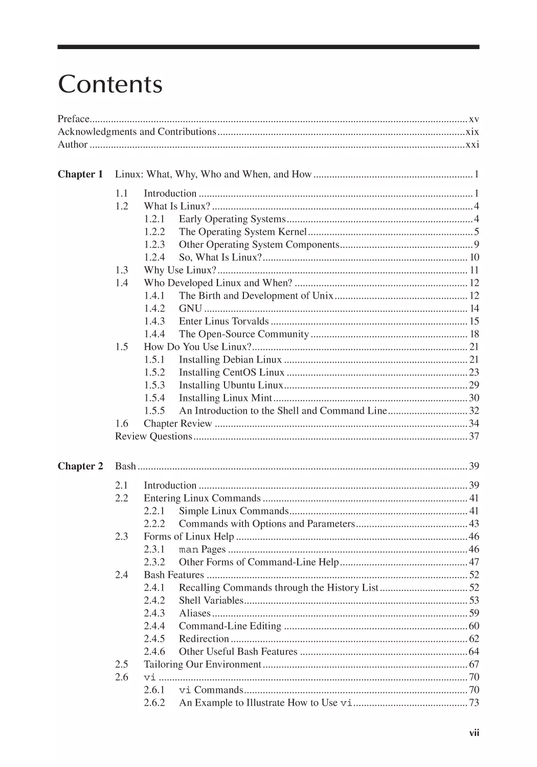 Table of Contents