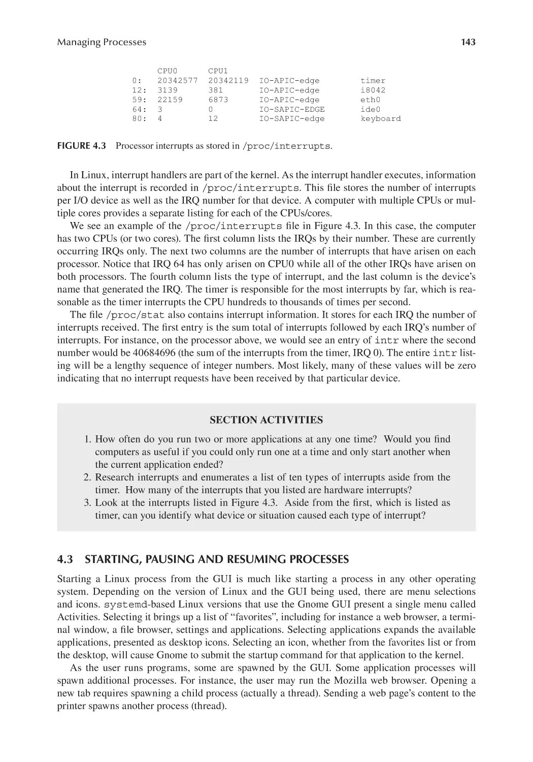 4.3 Starting, Pausing and Resuming Processes