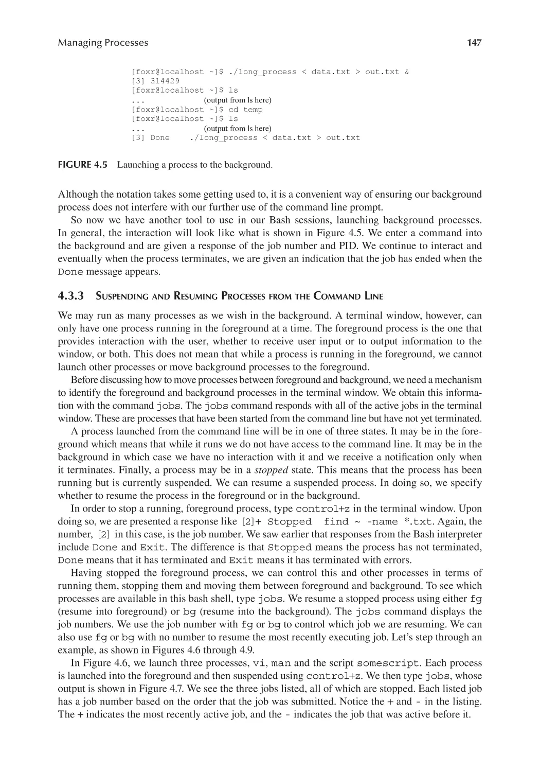 4.3.3 Suspending and Resuming Processes from the Command Line