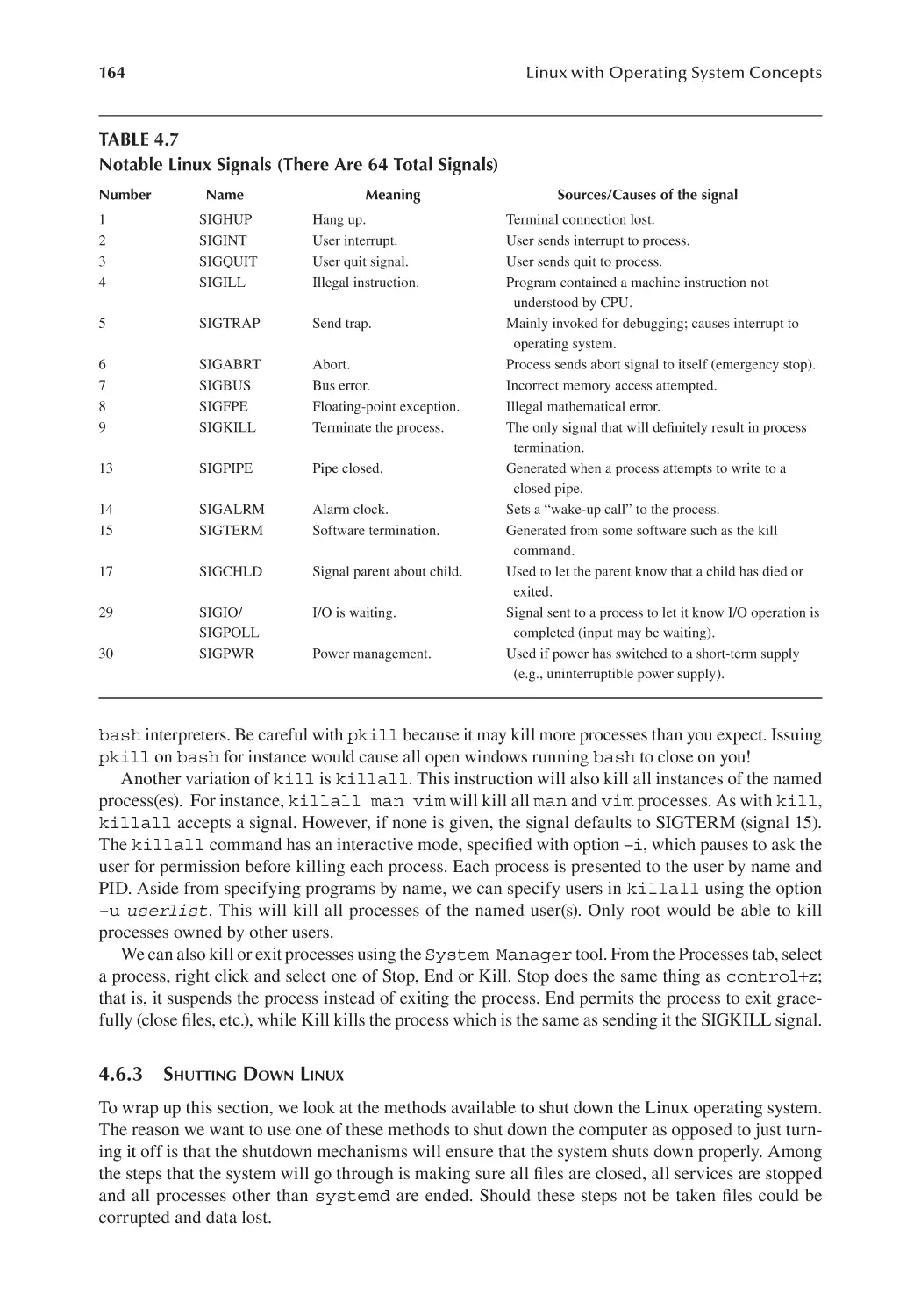 4.6.3 Shutting Down Linux