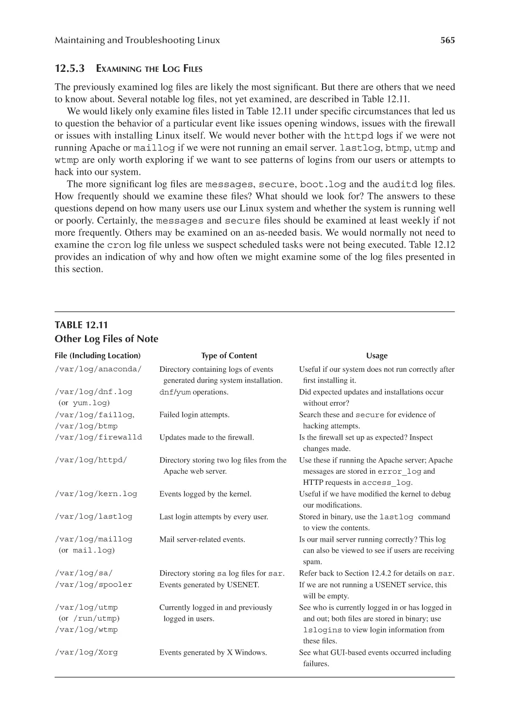 12.5.3 Examining the Log Files