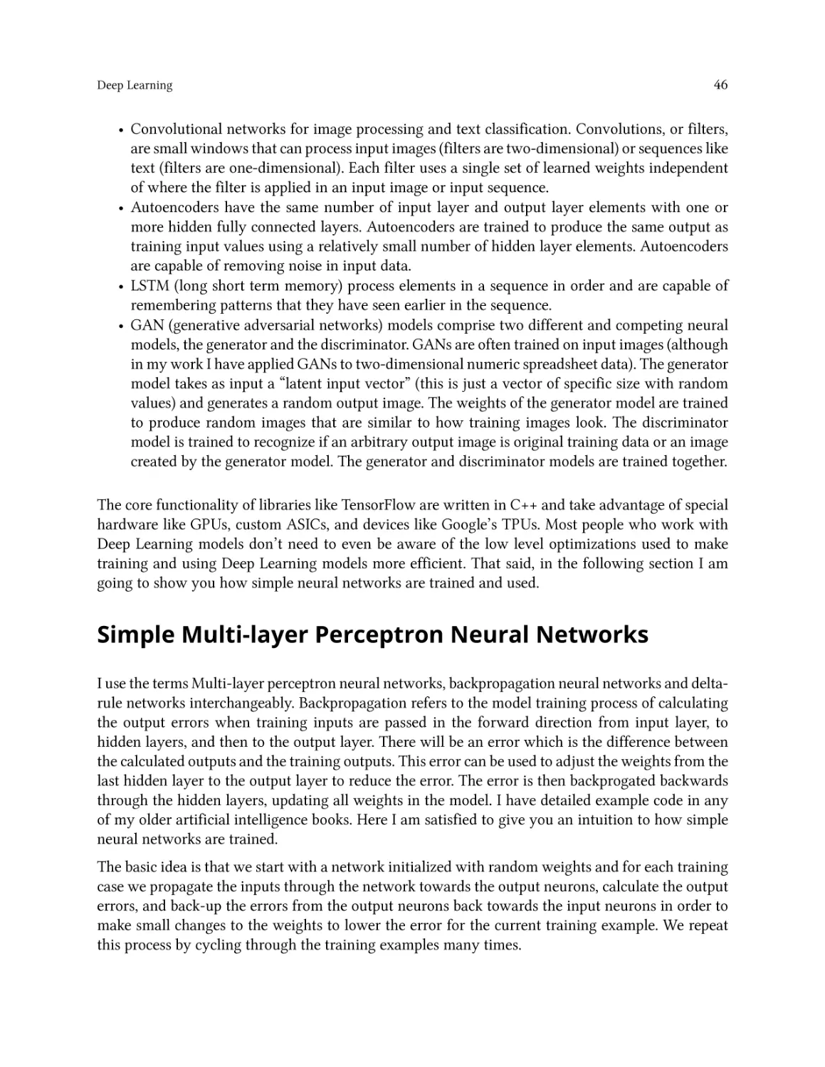 Simple Multi-layer Perceptron Neural Networks