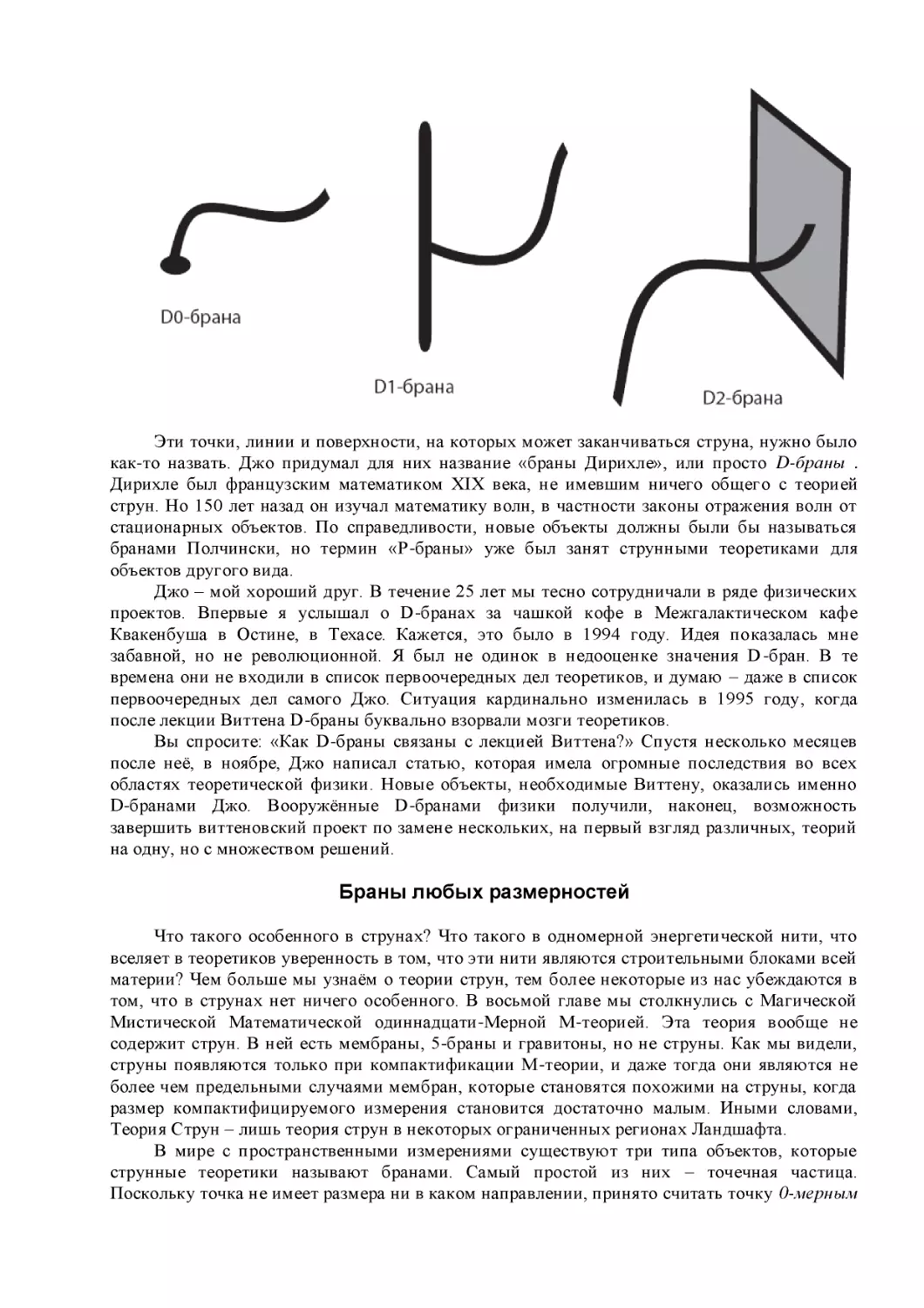 Браны любых размерностей