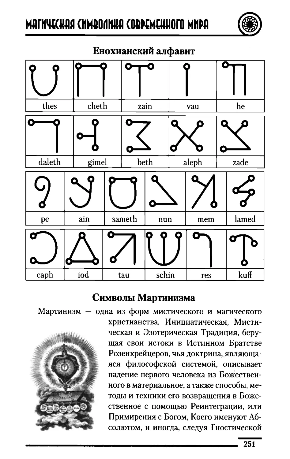 ﻿Енохианский алфави
﻿Символы Мартинизм