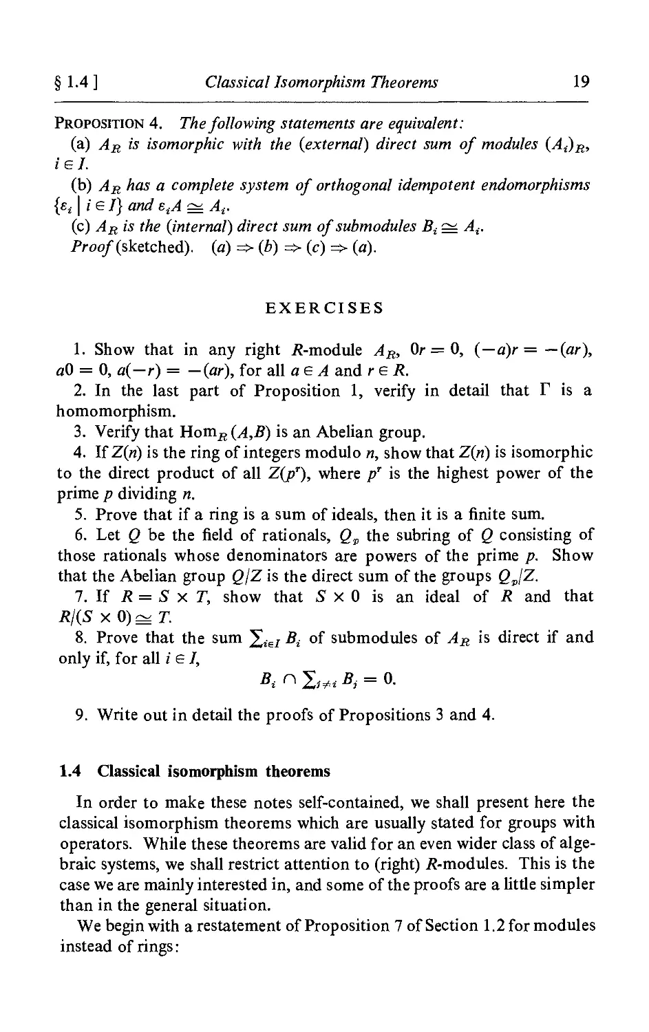 1.4 Classical isomorphism theorems