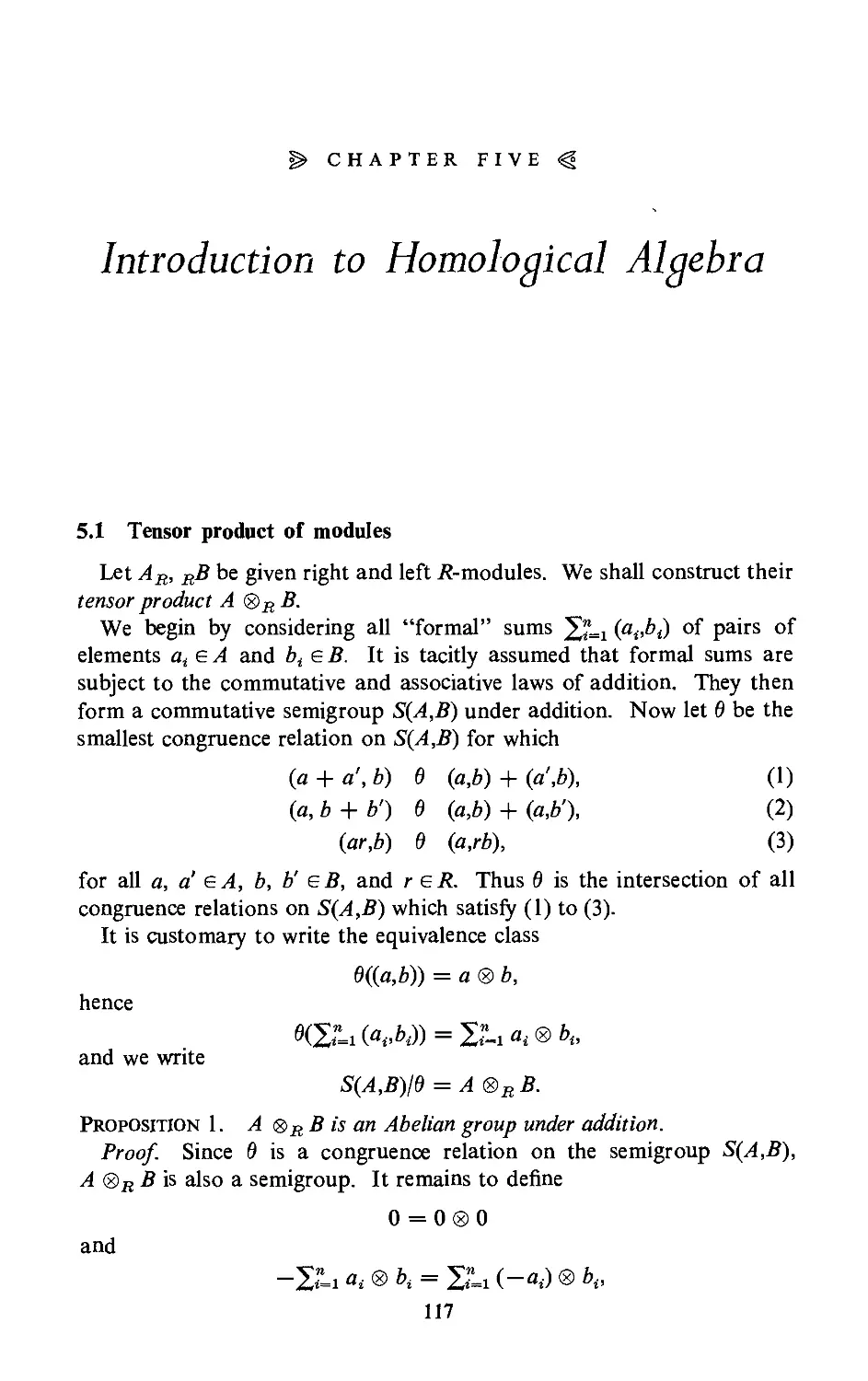 5. Introduction to Homological Algebra