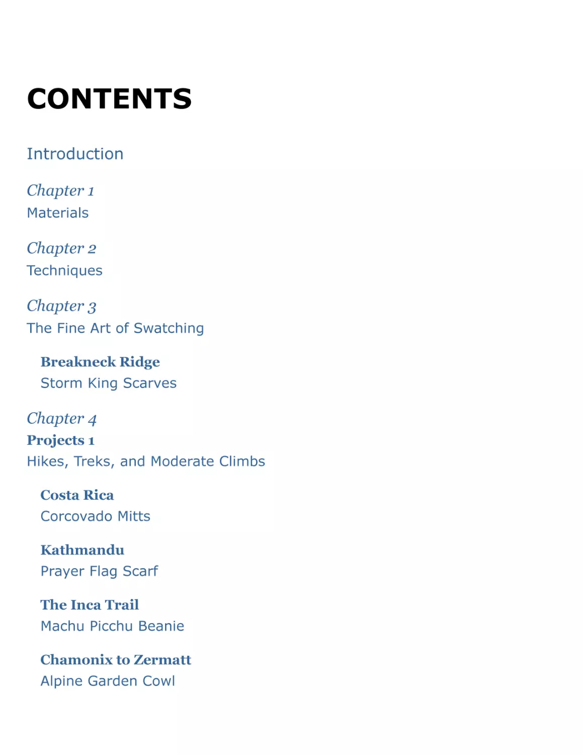 Table of Contents