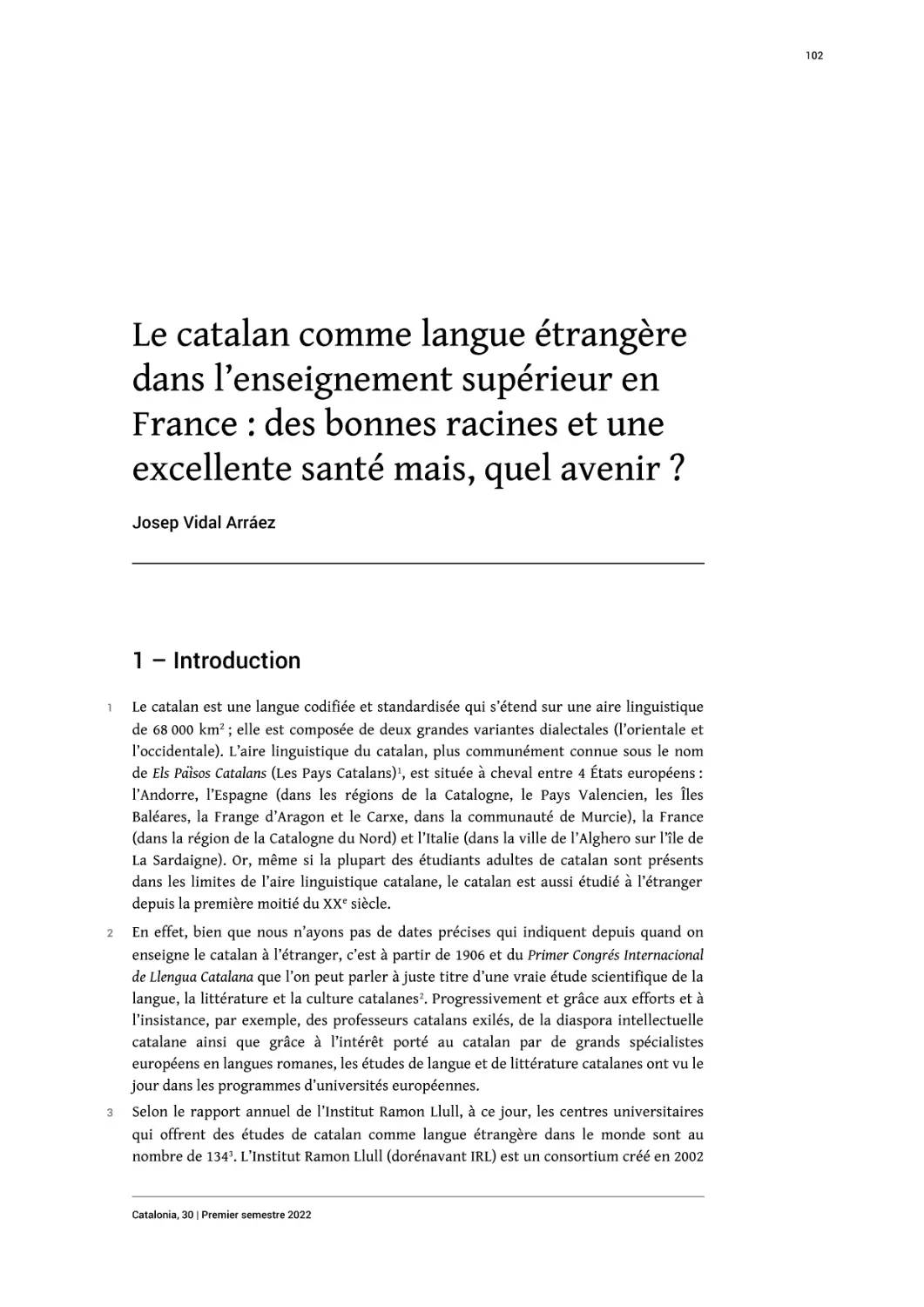 Le catalan comme langue étrangère dans l’enseignement supérieur en France